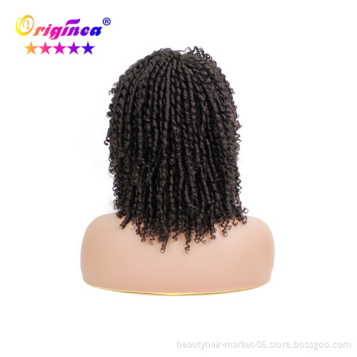 faux locs style african braid synthetic crochet hair wig short braided hair wigs for black woman